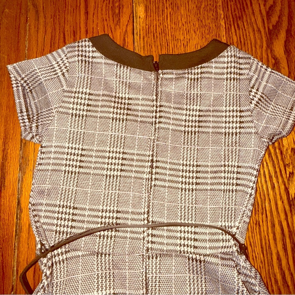 The Childrens Place NWT Girls Plaid Short Sleeve Dress Sz 6x/7 Black & White DU - Picture 7 of 7